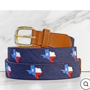 Brewster Belt Co Texas Lone Star State Needlepoint Belt 38